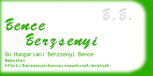 bence berzsenyi business card